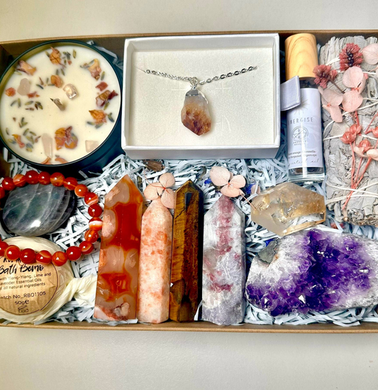 Leo Zodiac Spa & Crystal Gift Box, Leo Birthday Gift, Best Healing Crystals, Leo Stones, Manifestation Crystals Set, Spiritual Gifts